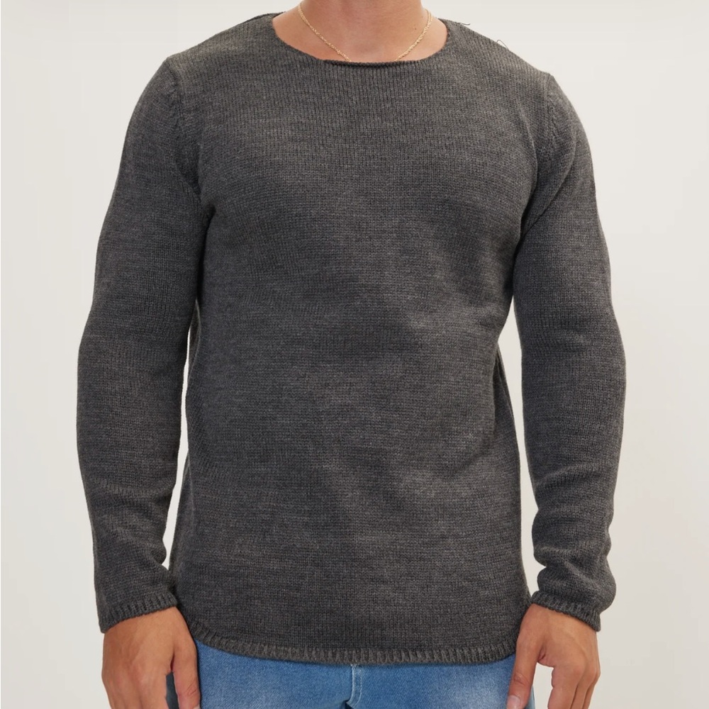New Ron Tomson Soft Pullover Sweater In Anthracite Grey Crew Neck  2XL -3XL